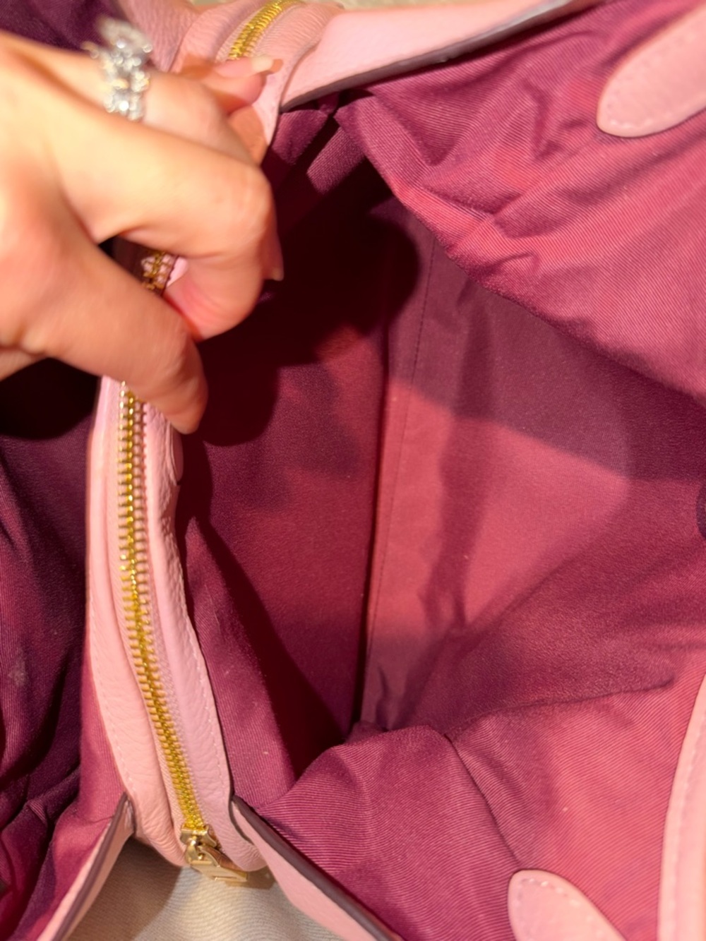 Coach Erin Peony Pink Pebbled Leather Shoulder Bag - Picture 3 of 5